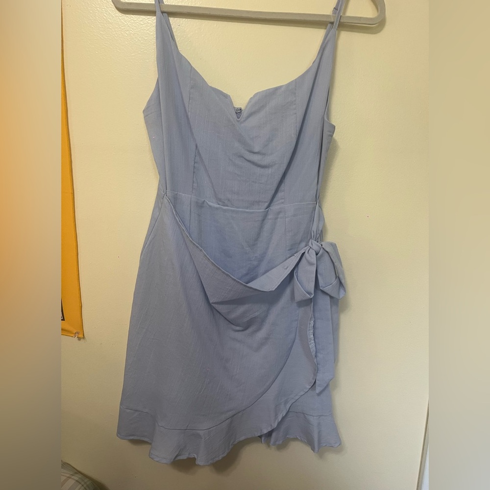 Lulu's Sky Blue Wrap Dress
